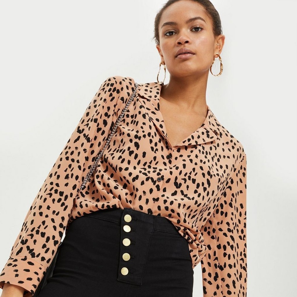 Topshop Leopard Print Blouse